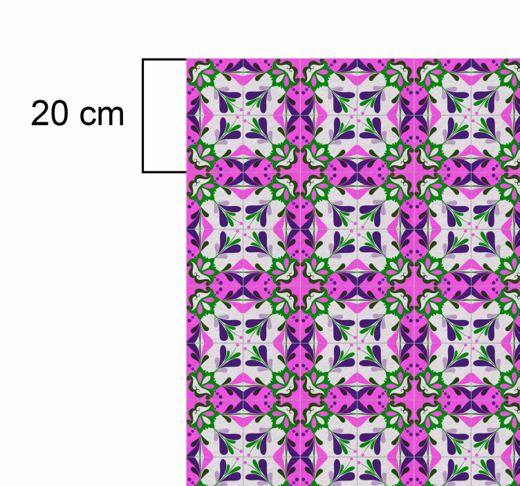 Tapis rétro tuile hydraulique rose - TenStickers