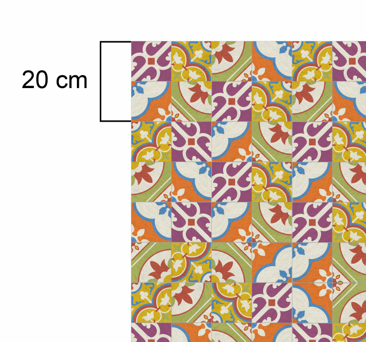 Tapis rétro motifs de tuiles décoratives - TenStickers