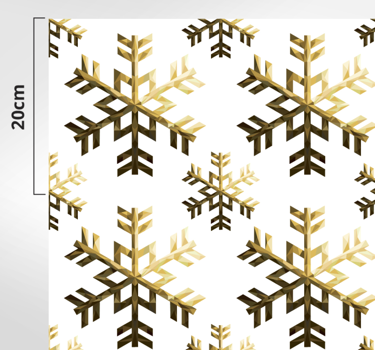 Tapis vinyle noël motif de flocons de neige dorés - TenStickers