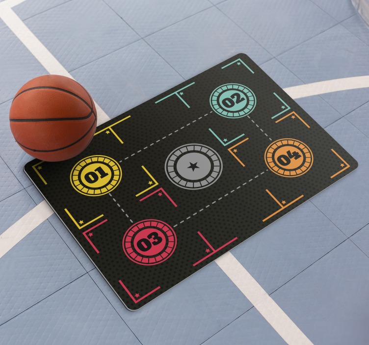 Tapis vinyle rectangulaire entraînement de basket-ball - TenStickers