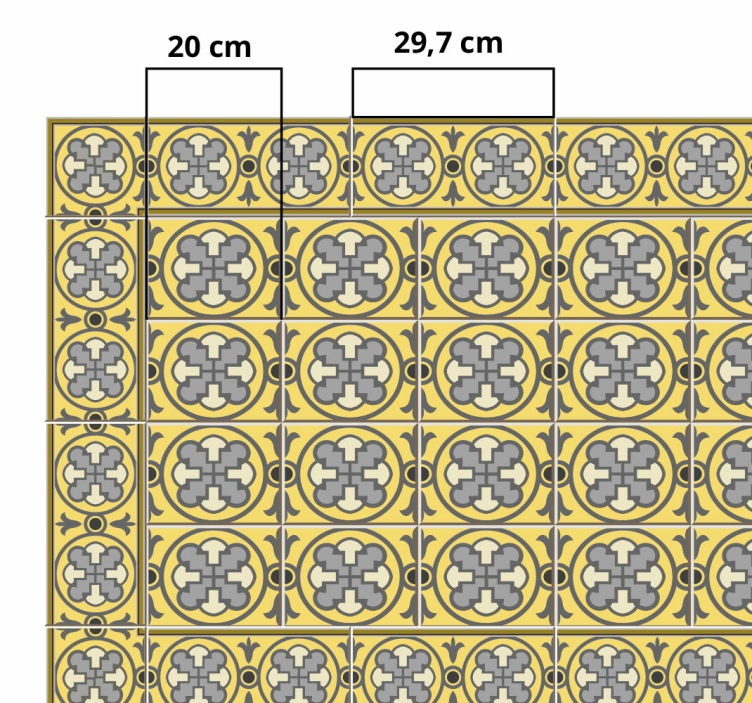 Tapis vinyle cuisine tons gris et jaune - TenStickers