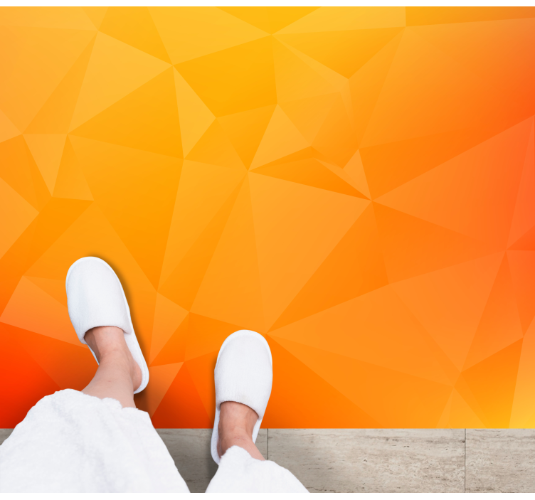 Tapis vinyle moderne Formes géométriques orange abstraites - TenStickers