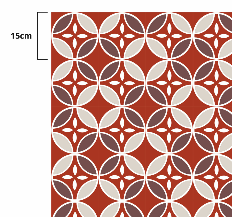Tapis vinyle cuisine carreaux de ciment fond rouge - TenStickers
