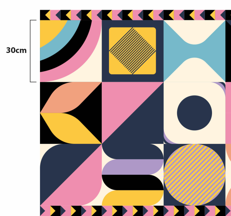 Tapis vinyle géométrique segments de couleur - TenStickers
