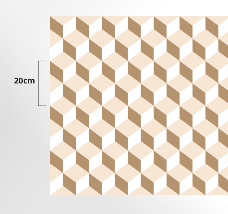 Tapis vinyle cuisine moderne cubes monochromes - TenStickers