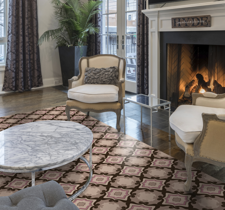 Tapis vinyle salon modèle de carreaux de mosaïque - TenStickers