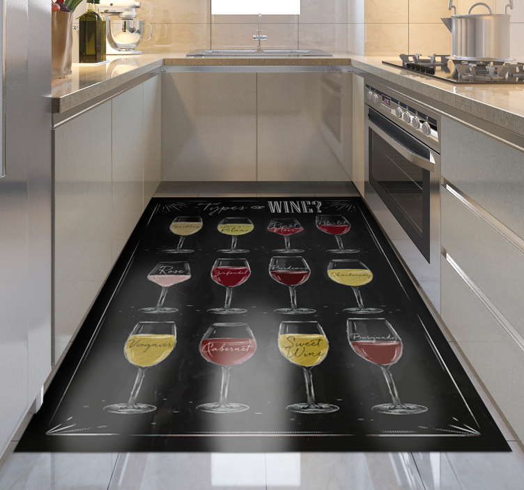 Tapis vinyle cuisine guide des vins - TenStickers