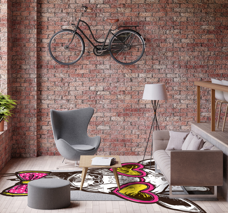 Tapis vinyle animal lunettes cœur girafe originales - TenStickers