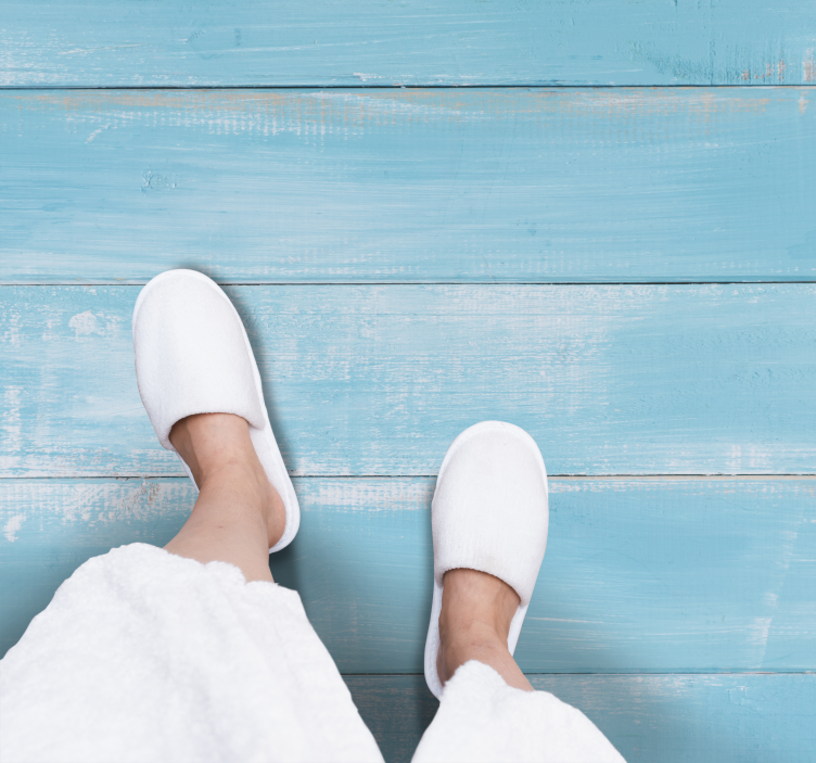 Superbe tapis de vinyle en bois de style marin bleu - TenStickers