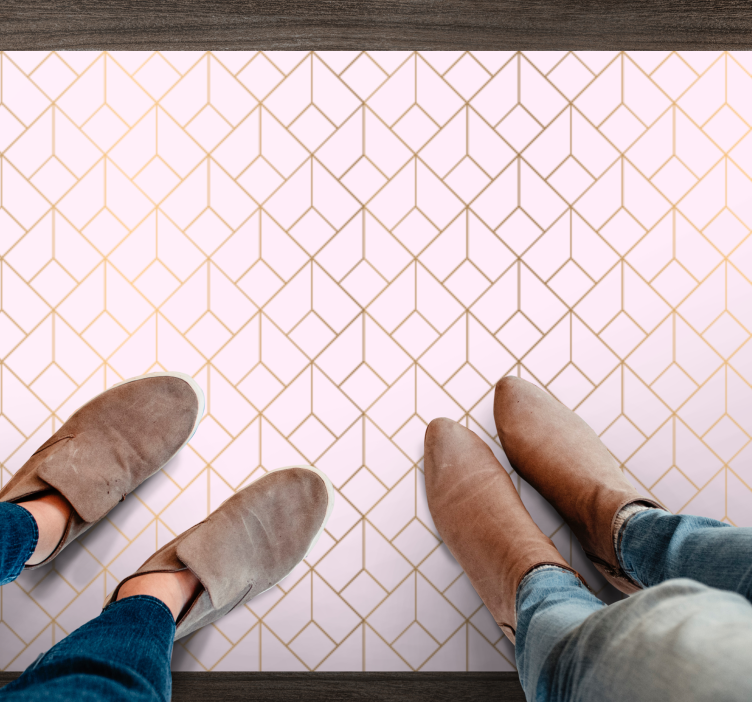 Tapis vinyle géométrique modèle de cube géométrique - TenStickers