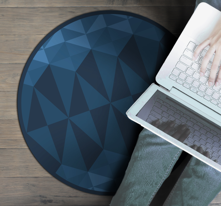 tapis vinyle geometrique Triangle bleu - TenStickers