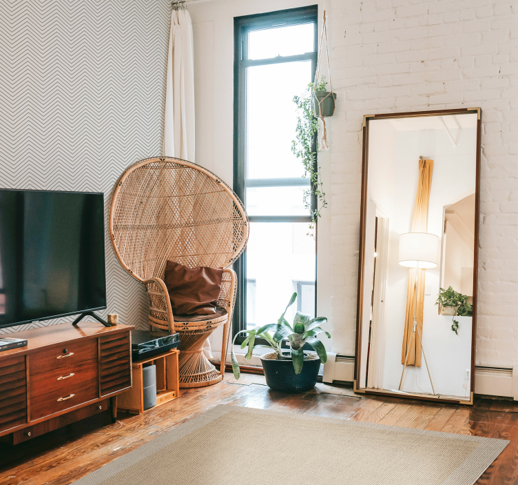 Tapis vinyle minimaliste Teplon beige naturel - TenStickers