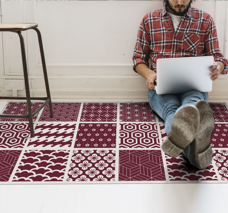 Tapis mosaique vinyle carrelage à motifs - TenStickers
