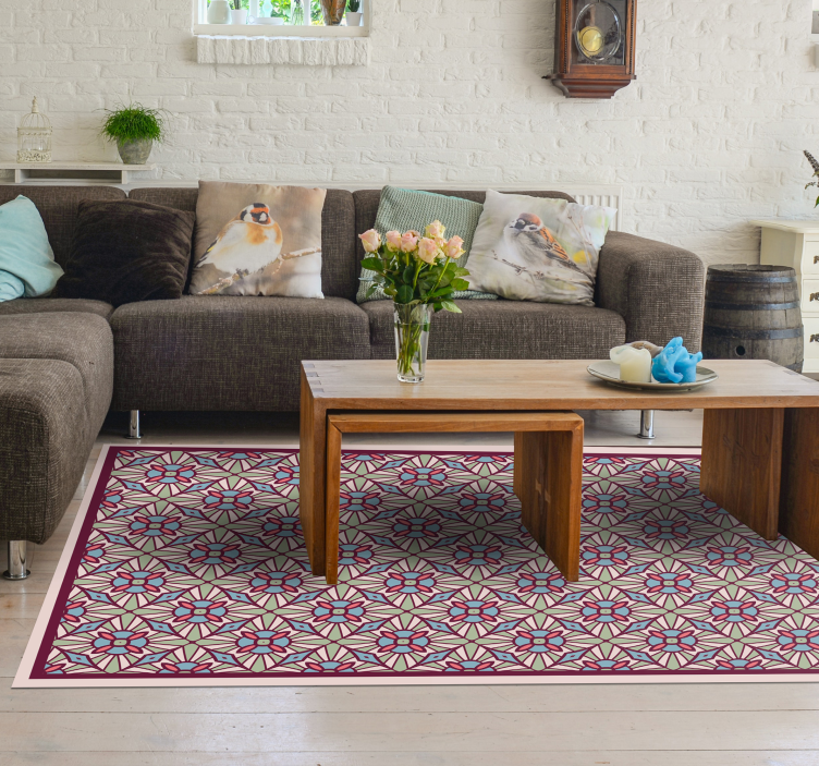 Tapis vinyle salon composition vivante - TenStickers