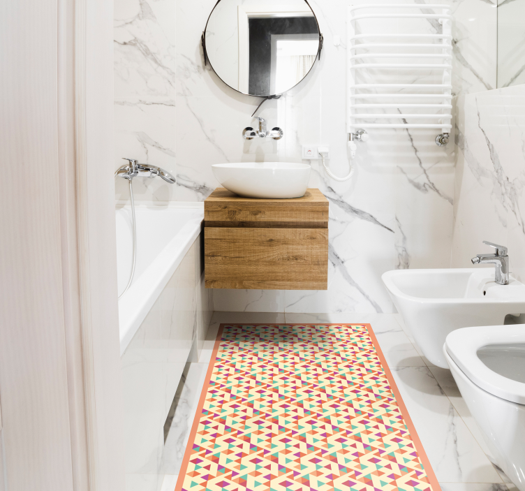 Tapis mosaique vinyle coureur à motifs en mosaïque - TenStickers