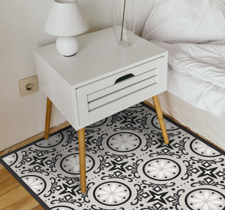 Tapis vinyle chambre motif géométrique orné - TenStickers