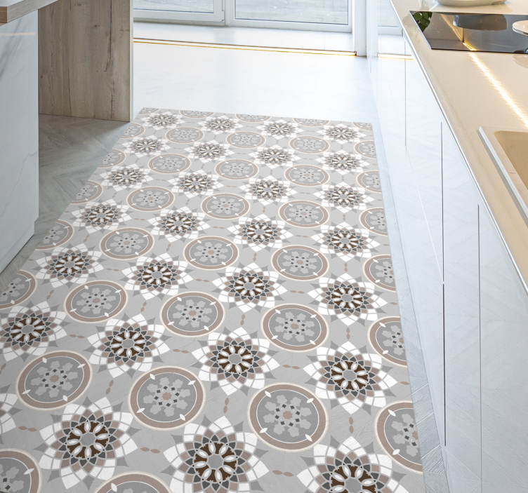 Tapis mosaique vinyle kaléidoscope en mosaïque - TenStickers