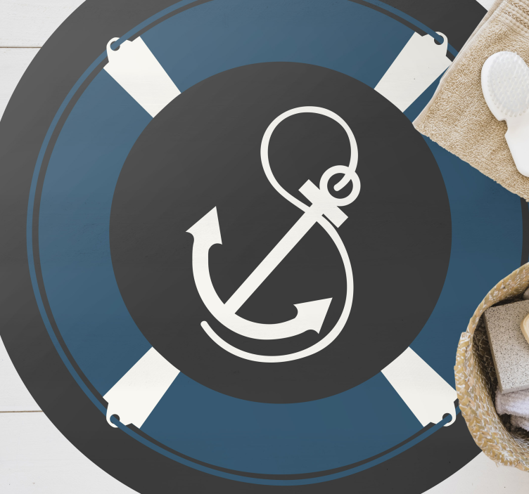 Tapis mosaique vinyle motif d'ancre nautique - TenStickers