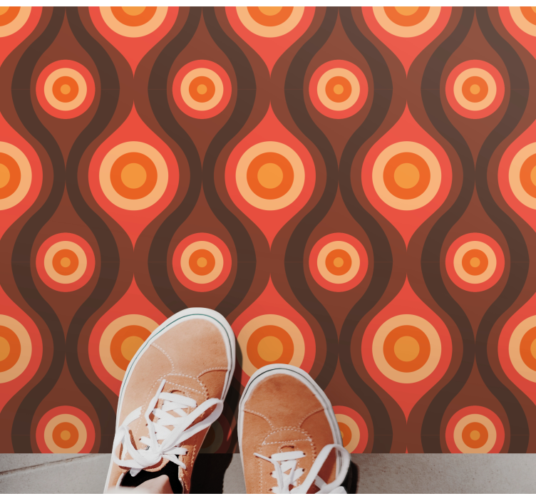 Tapis mosaique vinyle motif de cercle vintage - TenStickers