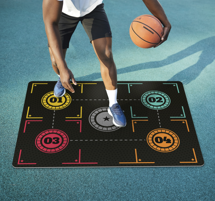 Tapis vinyle rectangulaire entraînement de basket-ball - TenStickers