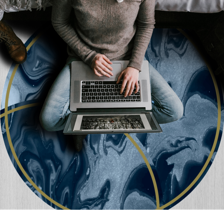 Tapis vinyle marbre motif circulaire marbré abstrait - TenStickers