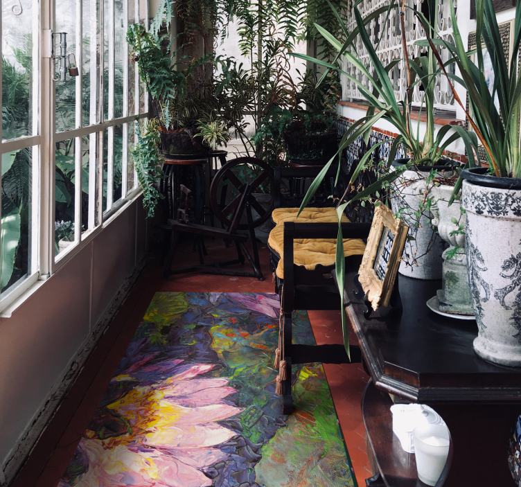 Tapis vinyle Scènes rectangulaires de lotus - TenStickers