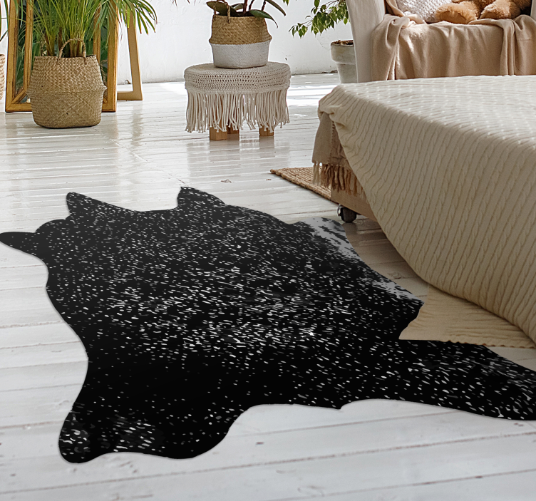 tapis vinyle salon Vache noire - TenStickers