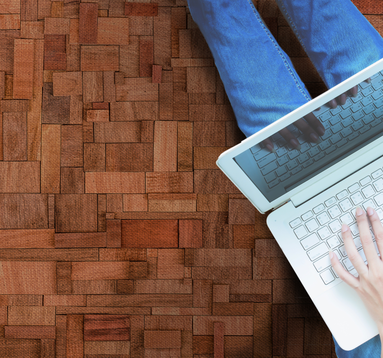 Tapis vinyle en bois Imitation de briques de bois - TenStickers