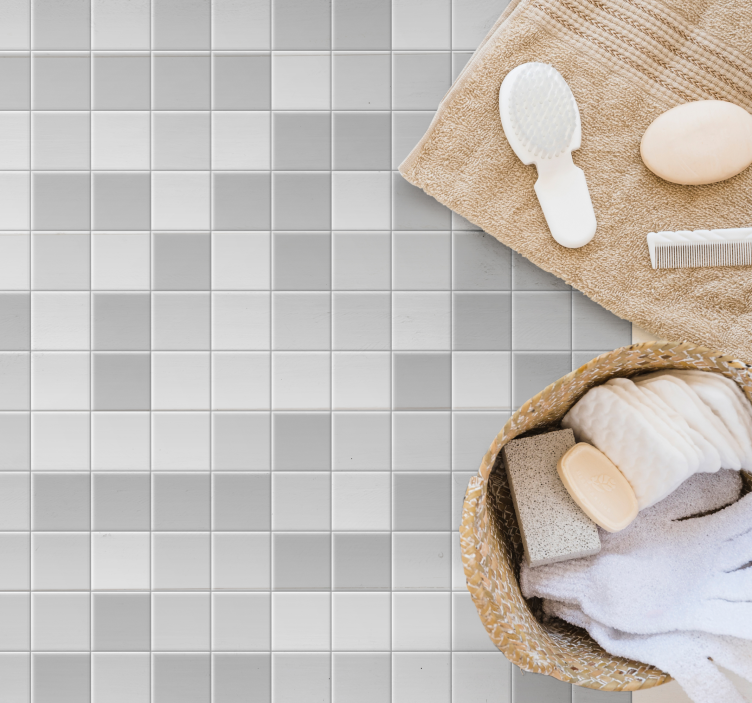 Tapis vinyle carreaux Carrés de carreaux gris - TenStickers