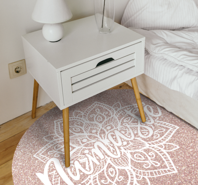Tapis vinyle Mandala rose namaste - TenStickers