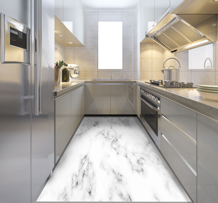 Tapis vinyle cuisine effet pierre Marbre gris - TenStickers