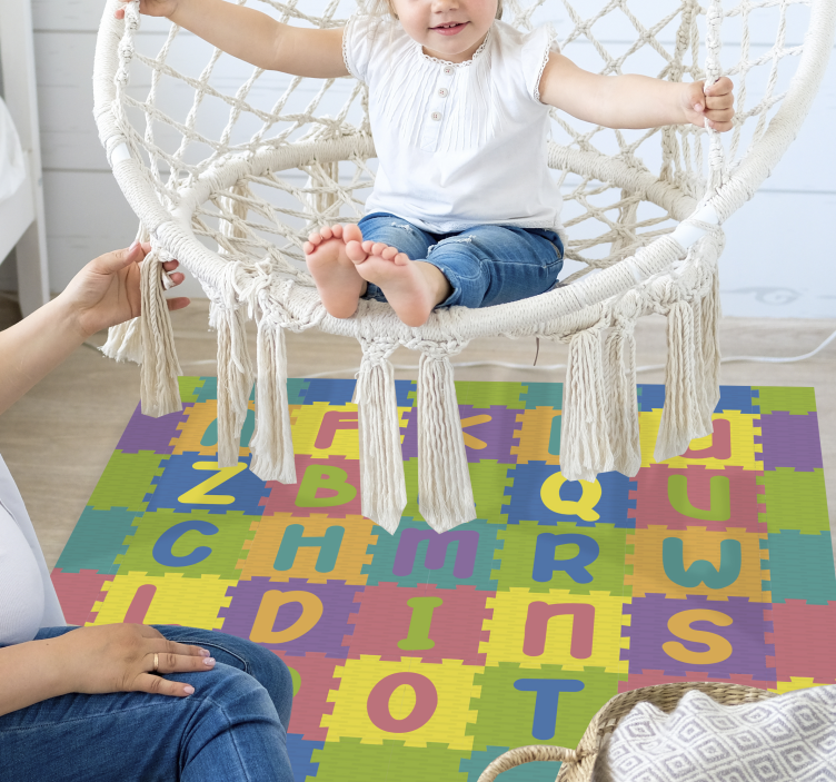Tapis vinyle alphabet conception de jeu colorée - TenStickers