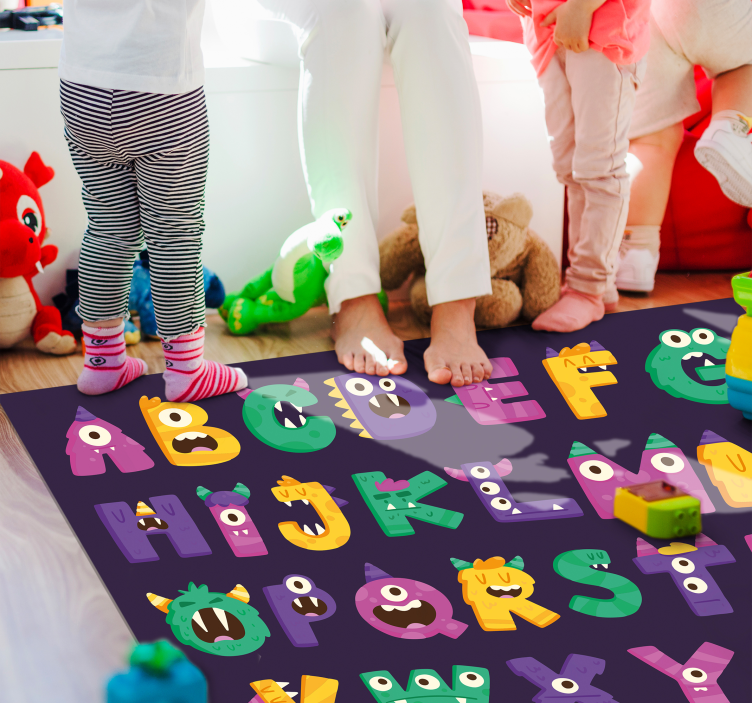 Tapis vinyle alphabet monstres de l'alphabet - TenStickers
