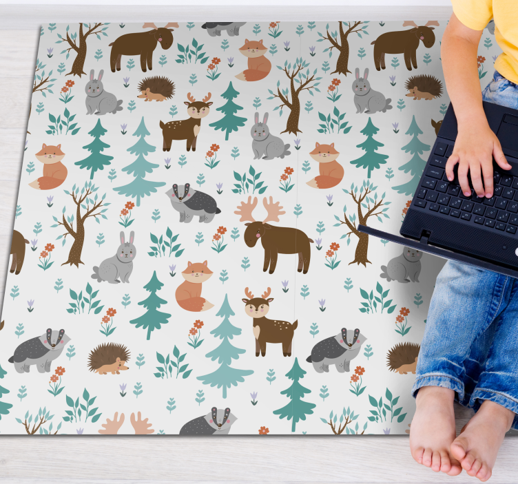 Tapis vinyle bébé créatures fantaisistes de la forêt - TenStickers