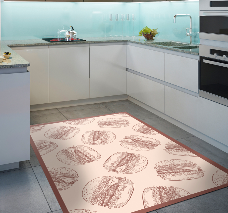 Tapis vinyle animal illustrations de hamburger - TenStickers