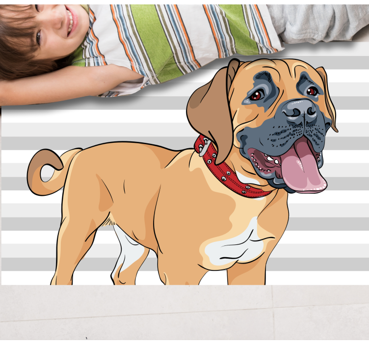 Tapis vinyle animal illustration de dogue haletant - TenStickers