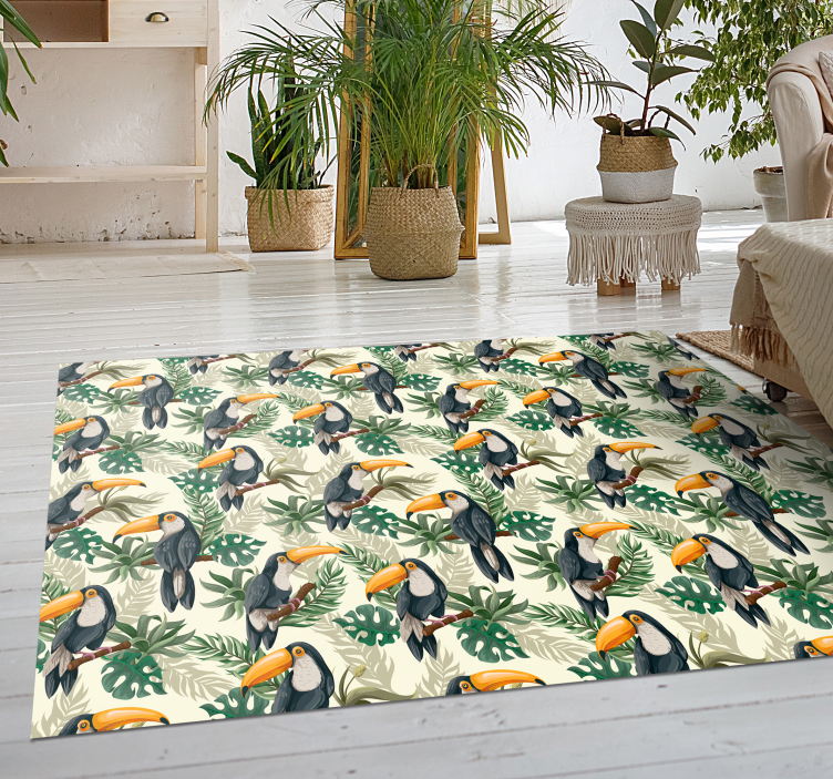 Tapis vinyle animal le paradis des toucans - TenStickers