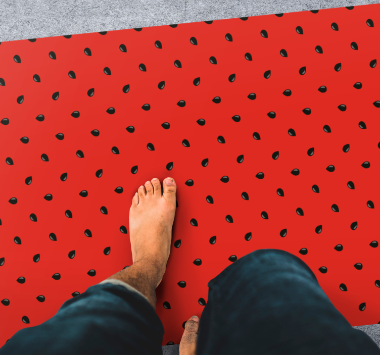 Tapis vinyle cuisine motif de graines rouges - TenStickers