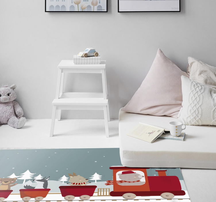 Tapis vinyle autres tapis aventure en train animalier - TenStickers