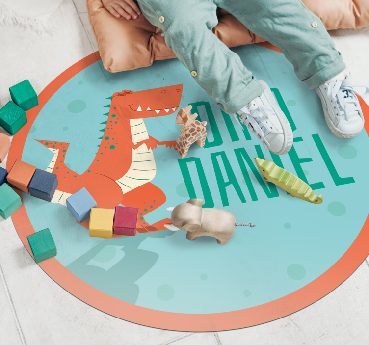Tapis vinyle autres tapis cercle personnalisable dinosaure - TenStickers