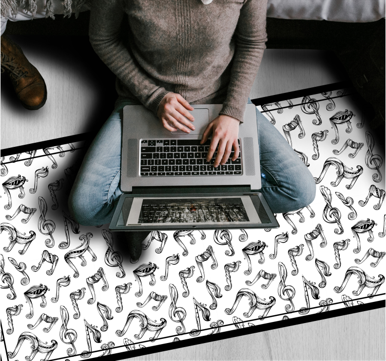 Tapis vinyle ado conception de notes de musique - TenStickers