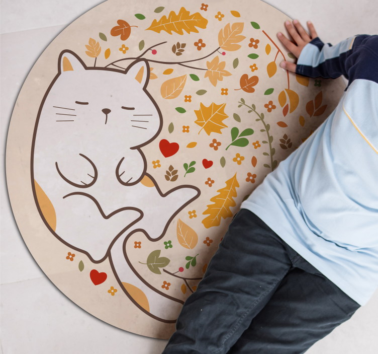 Tapis vinyle autres tapis illustration de chat automne - TenStickers