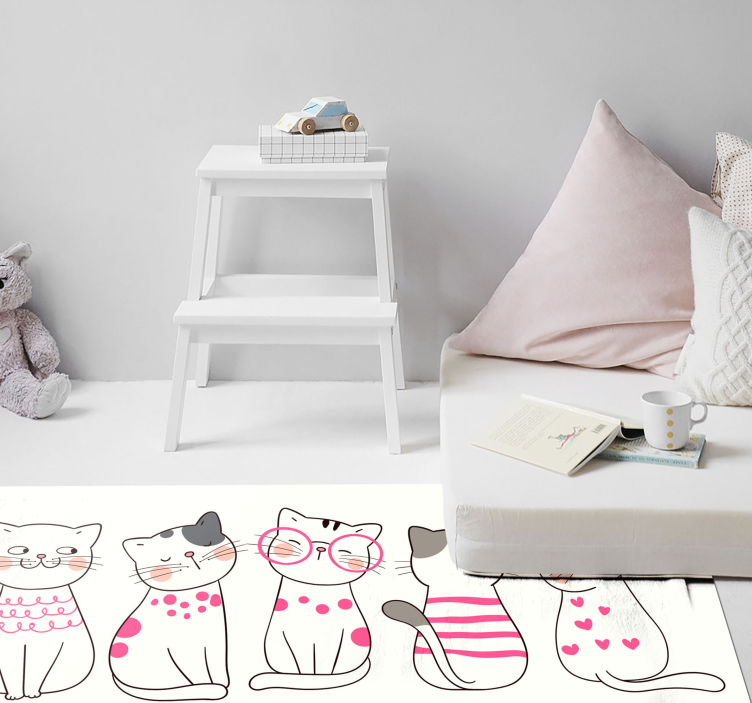 Tapis vinyle autres tapis illustrations de chat ludique - TenStickers