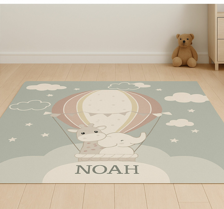 Tapis vinyle autres tapis ballon pastel avec nom - TenStickers