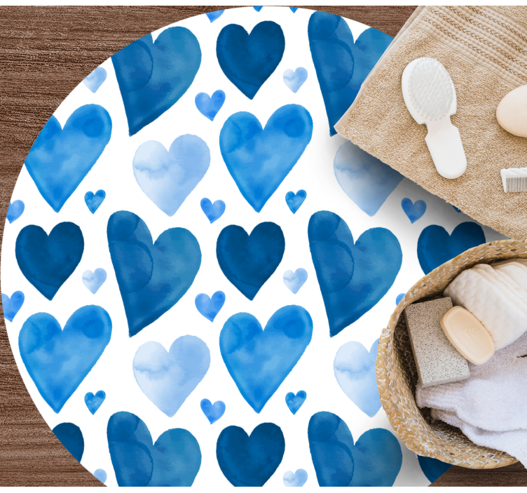 Tapis vinyle ado motif coeur bleu - TenStickers