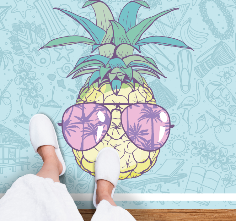 Tapis vinyle cuisine nuances d'ananas cool - TenStickers
