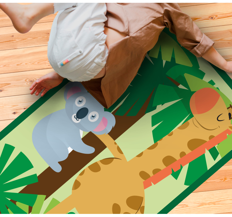 Tapis vinyle bébé aventure des amis de la jungle - TenStickers
