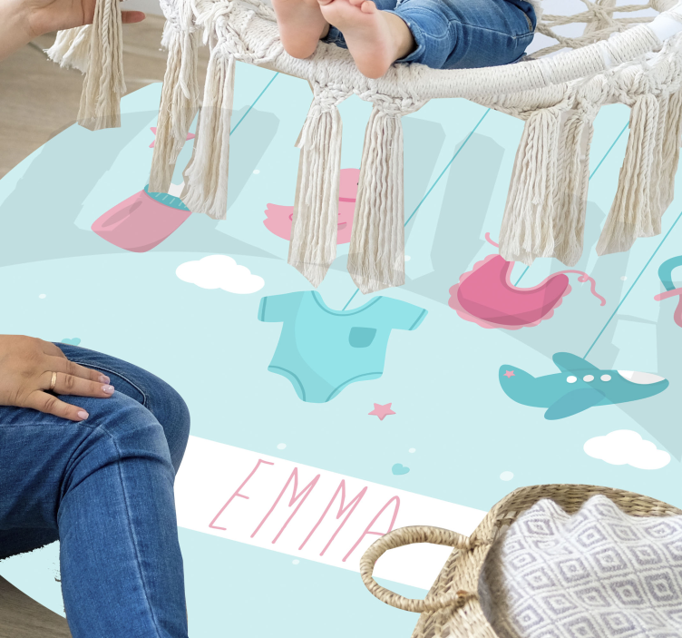 Tapis vinyle bébé crèche personnalisée - TenStickers