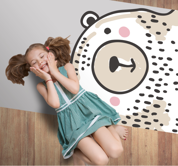 Tapis vinyle bébé forme du visage de l'ours - TenStickers