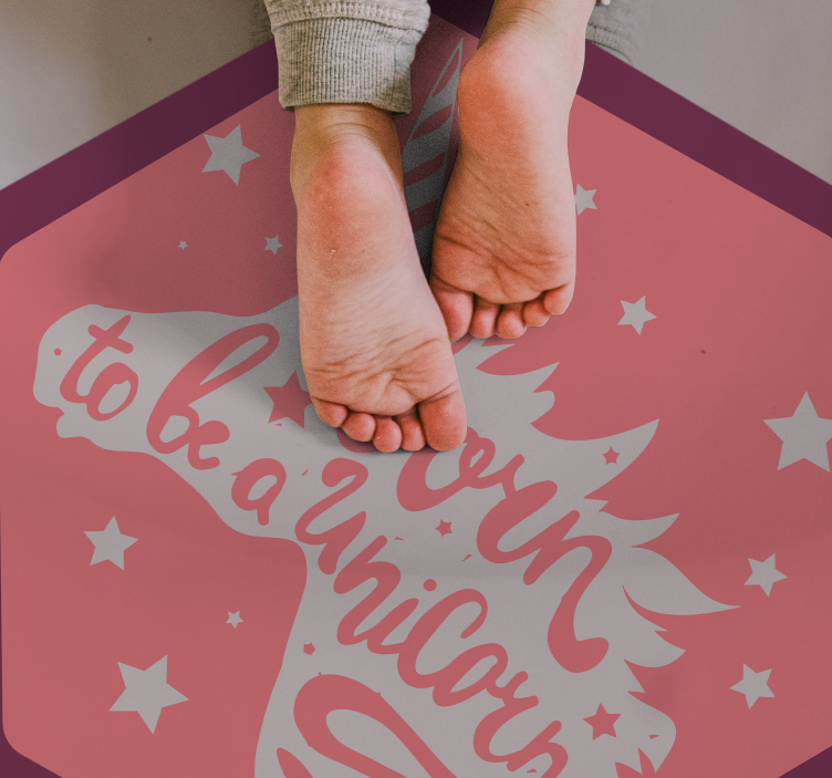 Tapis vinyle bébé licorne née - TenStickers